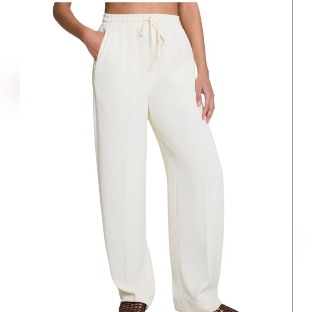 Spanx CarryOnWide Leg Pant Linen Color Beige Eggshell White Size XL